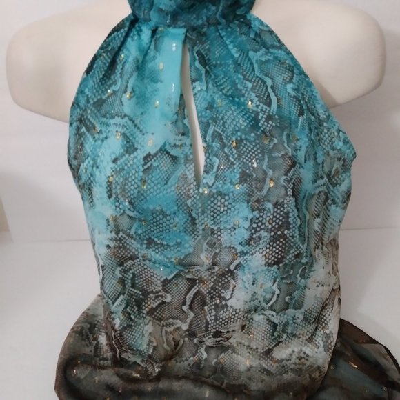 Monograph Bow Back Halter Neck Animal Print Top - Picture 13 of 13